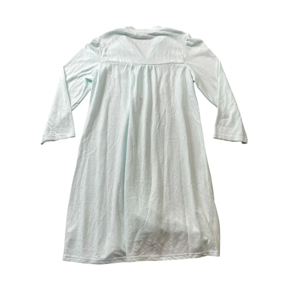 Miss Elaine Large Nightgown Seafoam Green Polyester Blend Embroidered 3/4 Sleev